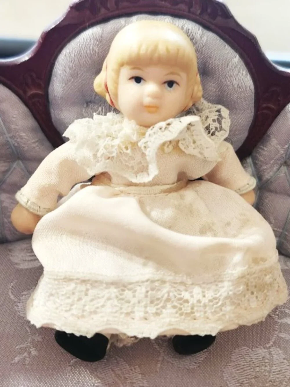 Vintage Porcelain Boy Girl dolls Victorian miniature brother sister couple